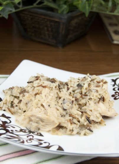 Crock Pot Chicken and Wild Rice. Easy and cheap slow cooker meal!