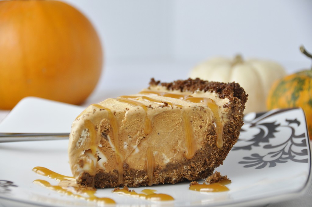 Pumpkin Ice Cream Pie Reco[e with Gingersnap Crust made with Perry's Ice Cream
