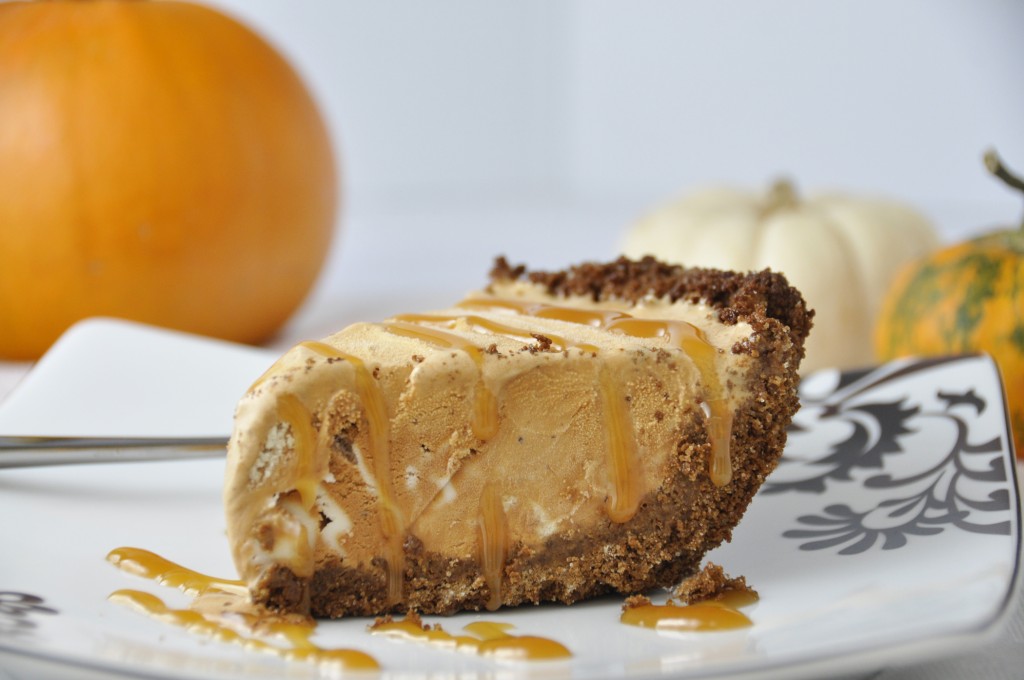 Pumpkin Ice Cream Pie Recipe with Gingersnap Crust Recipe made with Perry's Ice Cream