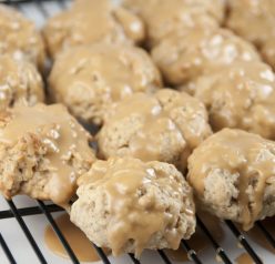 Biscoff-Glazed Soft Oatmeal Cookies. These are made with Greek Yogurt and the biscoff glaze is incredible!