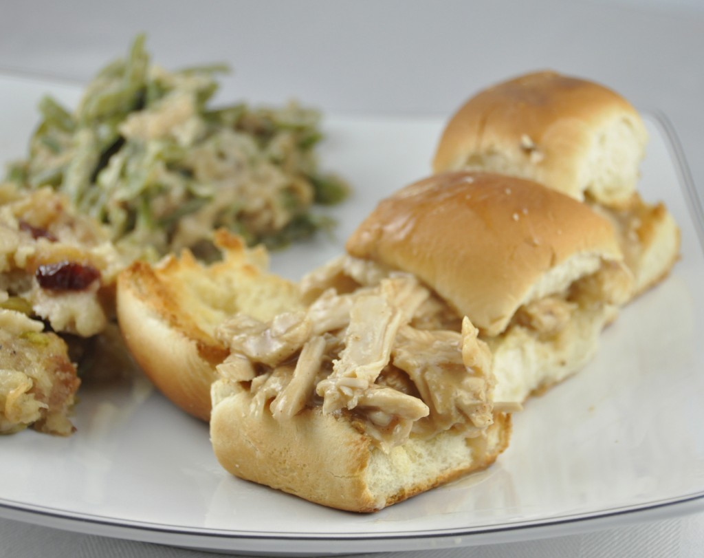 Leftover Turkey Sliders made from leftover Thanksgiving turkey and gravy