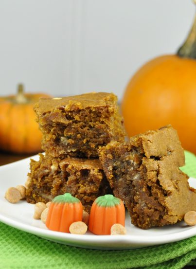Pumpkin Blondies Recipe made with butterscotch and white chocolate chips