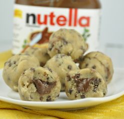 No Bake Stuffed Cookie Dough Bites stuffed with Nutella