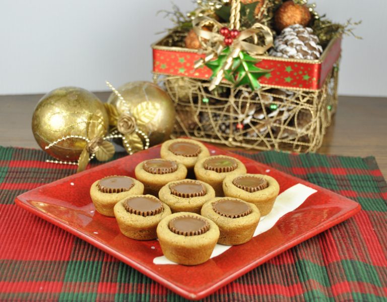 Peanut Butter Cup Cookies recipe made with Reese's Peanut Butter Cups for Christmas dessert