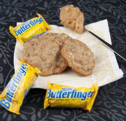 Butterfinger Chunk Cookies Recipe. Use up that leftover Halloween candy!