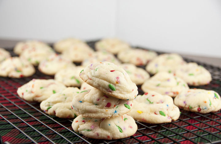 Confetti Cake Batter Cookies. Made with box cake mix and sprinkles.