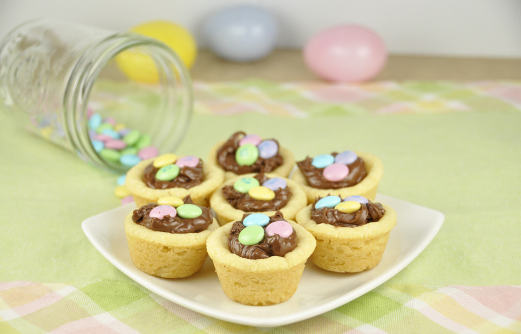 M&M Nutella Cookie Cups for Easter or Spring