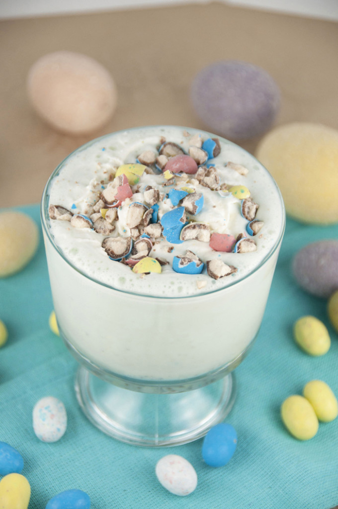 This is a fun, easy and delicious Robin Eggs Malted Milkshake Recipe for Easter dessert or a fun Easter candy treat for kids!