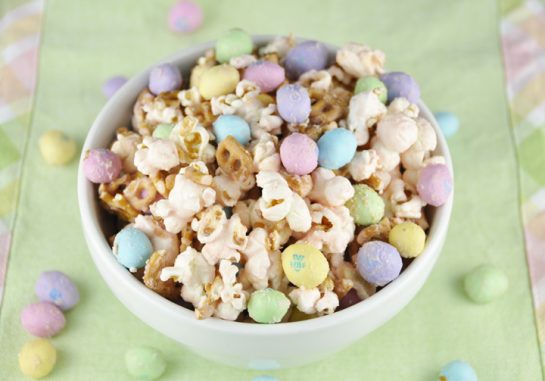 Salted Caramel Easter Popcorn Wishes and Dishes Salted Caramel Easter Popcorn Wishes and Dishes