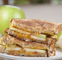 Caramel Apple Grilled Cheese Recipe for National Grilled Cheese Month in April