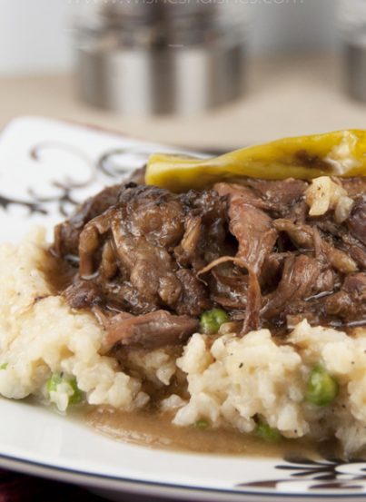 Crock Pot Mississippi Pot roast is so tender it will just fall apart as it cooks! The whole family will love this dinner recipe.