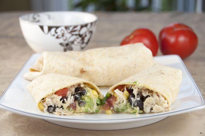 Tequila Lime Chicken And Black Bean Burritos