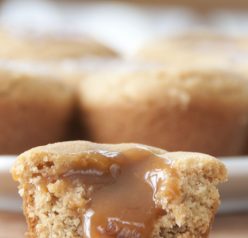 Salted Caramel Peanut Butter Cookie Cup recipe are gooey caramel wrapped in a peanut butter cookie for the most peanut buttery of desserts.
