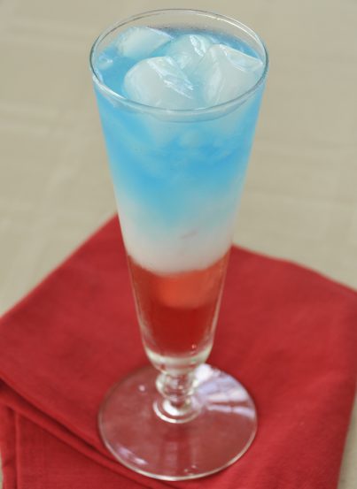 Layered Patriotic Non-Alcoholic Drink for the 4th of July. Kid-friendly!