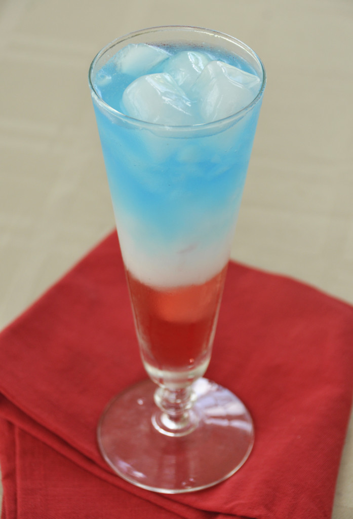 Layered Patriotic Non-Alcoholic Drink for the 4th of July. Kid-friendly!