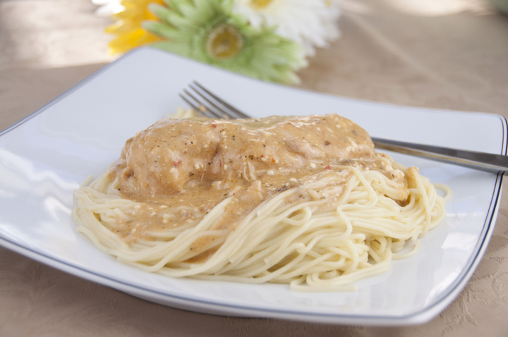 Slow Cooker Angel Chicken {Wishes & Dishes}