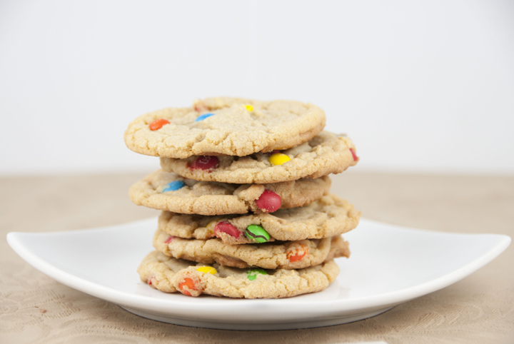 M&M Cookies with chocolate chips and mini M&M's