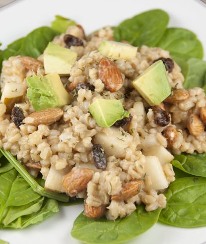 Pear Almond Barley Salad. Great side dish for the 4th of July or any picnic in the summer!