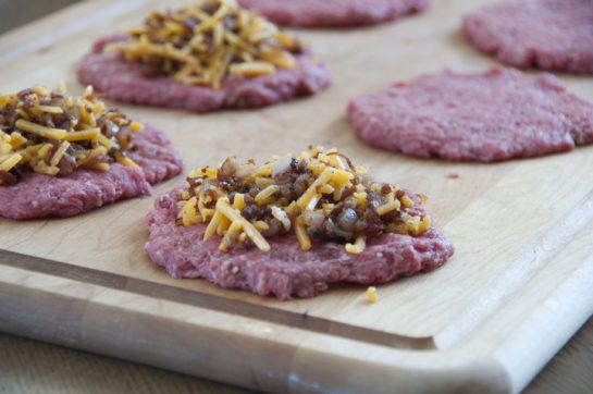 Bacon, Onion and Cheese Stuffed Burger | Wishes and Dishes