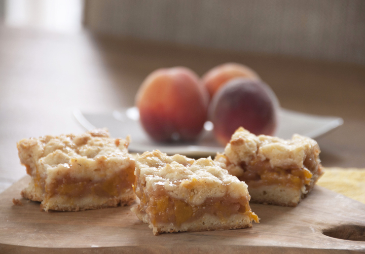 Peach Crumb Bars - Brown Eyed Baker