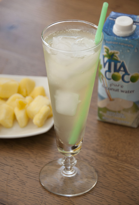 Skinny Pina Colada Drink Recipe made with coconut water and pineapple juice