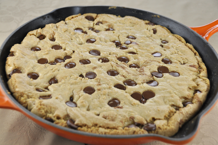  This Chocolate Chip Skillet Cookie recipe baked in a skillet is the fastest and easiest way to make a giant, gooey, warm cookie!