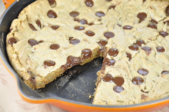 Dark Chocolate Chip Skillet Cookie