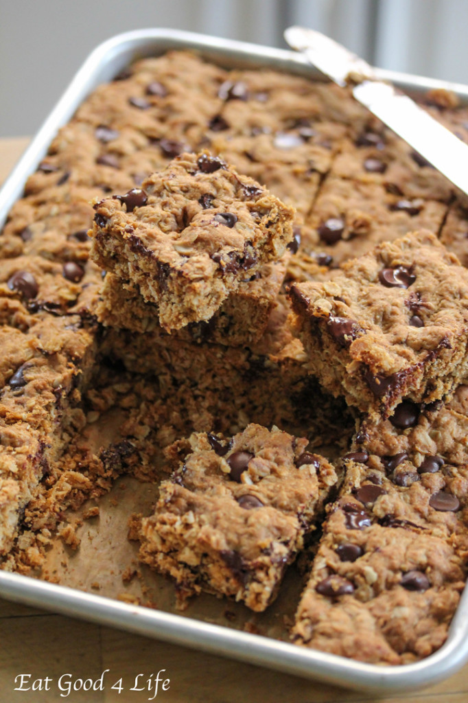 Melt-in-your-mouth Dark Chocolate and Oatmeal Bars are a healthy cookie recipe option that taste so good no one will even realize that they aren't bad for you!