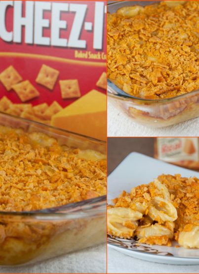 The best Cheez-It Macaroni and Cheese recipe that will blow your mind! It's perfectly creamy, cheesy and unique because of the crunchy cheez-it topping baked right on top.