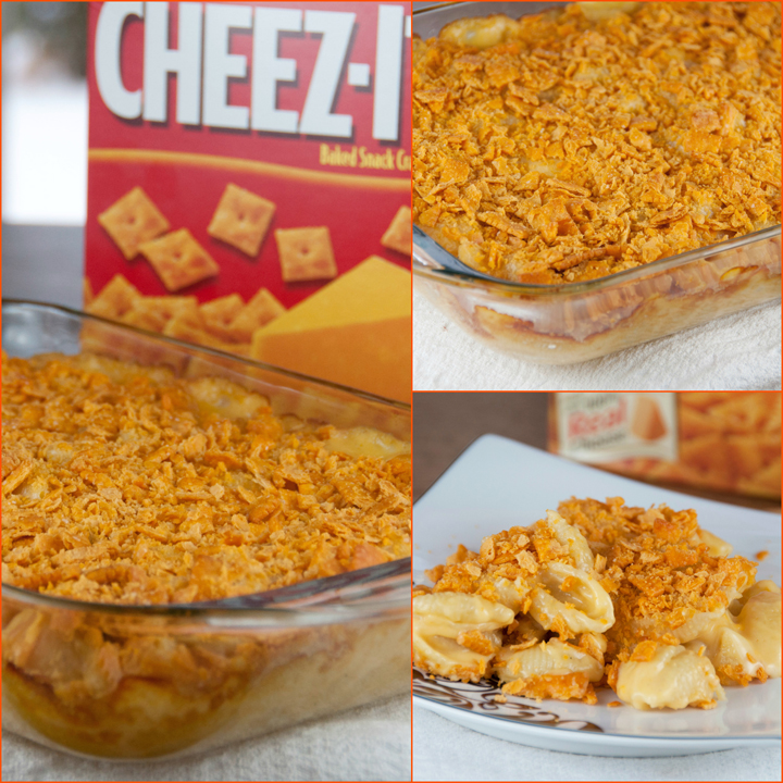 The best Cheez-It Macaroni and Cheese recipe that will blow your mind! It's perfectly creamy, cheesy and unique because of the crunchy cheez-it topping baked right on top. 