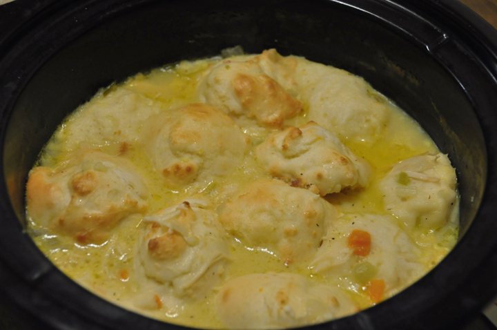 Crock Pot Slow Cooker Chicken and Dumplings Recipe www.wishesndishes.com