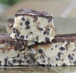 Chocolate Chip Cookie Dough Bars recipe make for an easy dessert. They are no bake and contain no eggs!