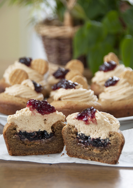Giant Peanut Butter and Jelly Cookie Cups dessert recipe for the PB&J lover.