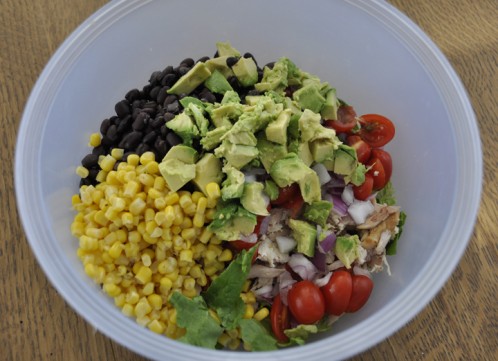 Chipotle Chicken Taco Salad is a delicious and healthy Mexican food dish made with avocado and Greek yogurt.