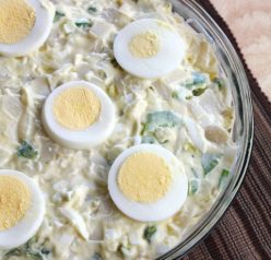 Tender red potatoes, hard-boiled eggs, and bright green bell pepper get tossed together to create this delicious Potato Salad recipe that is perfect for Summer picnics or Memorial Day!