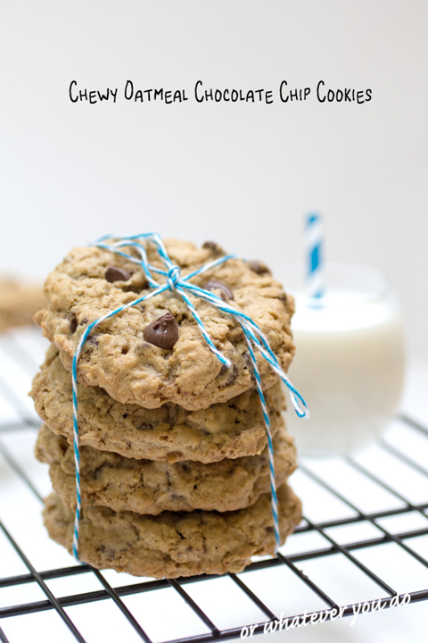 Simple recipe for soft, chewy oatmeal chocolate chip cookies creates a moist and flavorful dessert.