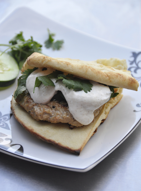 Tandoori Chicken Burger recipe made on naan bread perfect for any summer BBQ, picnic, or fourth of July cook out.