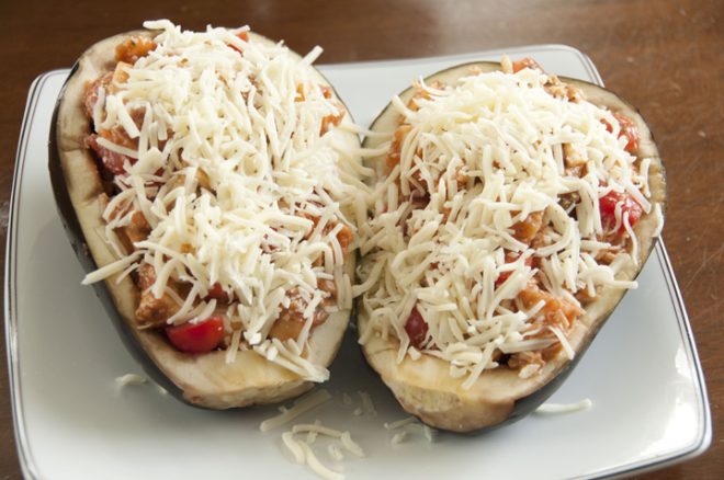 Grilled Stuffed Eggplant Boats | Wishes and Dishes