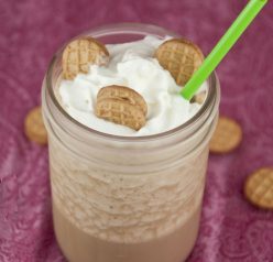 Sweet Cream Peanut Butter Iced Coffee recipe very similar to a frappuccino- have your iced coffee and a perfect frozen treat in one amazing iced frozen coffee drink!