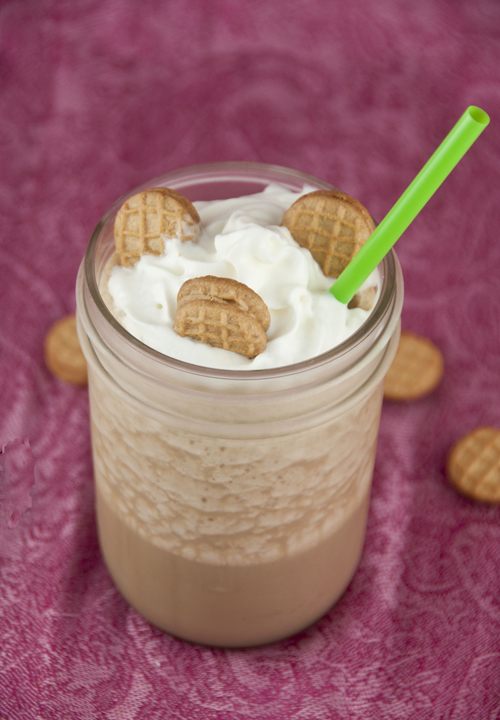 Sweet Cream Peanut Butter Iced Coffee recipe very similar to a frappuccino- have your iced coffee and a perfect frozen treat in one amazing iced frozen coffee drink!