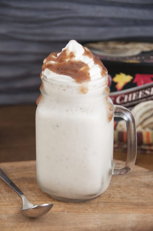  Just a blended mixture of Maple Cheesecake ice cream, milk, peanut butter, and apple butter makes a simple and delicious milkshake for the fall.
