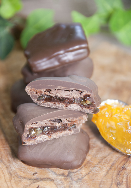 A recipe for rich chocolate petit fours with Brownie Brittle and orange marmalade filling which will satisfy even the most discerning chocolate lover.