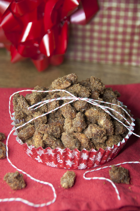 Crunchy, cinnamon-sugared almonds made right in the crock pot are a spectacular treat to bring to a party or give away as gifts to your friends and family for Christmas.