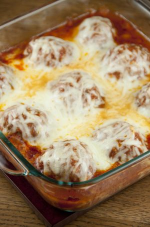 Baked Meatball Parmesan | Wishes and Dishes
