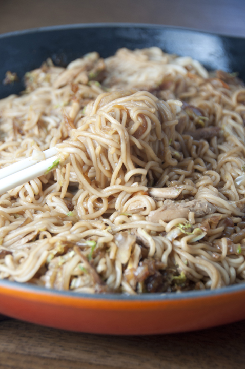 Panda Express copy cat recipe for chow mein noodles with chicken added is better than take-out and makes a super fast and delicious meal your whole family will enjoy.