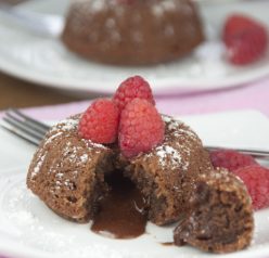 Molten Chocolate Lava Cakes are an easy dessert that looks like you spent all day. They are rich and creamy in the center and perfect for Valentine's Day!