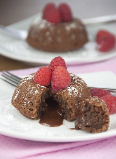 Molten Chocolate Lava Cakes are an easy dessert that looks like you spent all day. They are rich and creamy in the center and perfect for Valentine's Day!