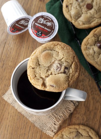Coffee Chocolate Chunk Cookies are loaded with chocolate and a touch of brewed coffee in the dough to give them that unique flavor twist that adults and kids will both love.
