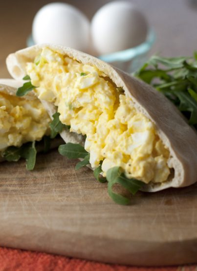 This creamy, classic egg salad recipe can be served on crunchy lettuce, your favorite bread, or in a pita for a quick and easy lunch.