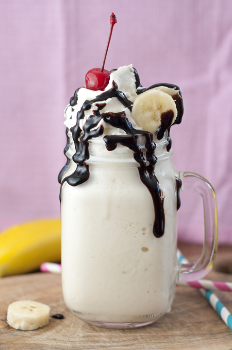 Cool down this summer with your favorite ice cream treat made into a Banana Split Milkshake!